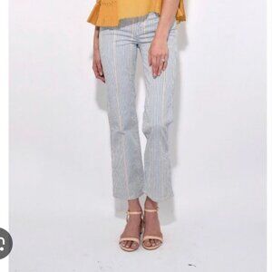 3x1 Striped Stretch High Rise Austin Crop Jeans Size 26 EUC
